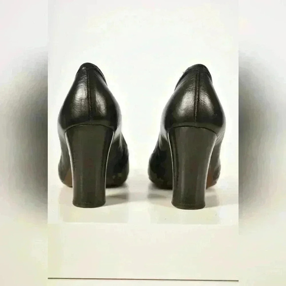 2000s DRIES VAN NOTEN Black Green Floral Mary Jane Block Heel Pumps 6.5US  Italy - Picture 8 of 10